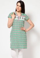 Aurelia Green Printed Kurtis