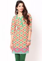 Aurelia Green Printed Kurtis