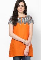 Aurelia Orange Printed Kurtis