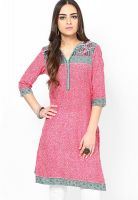 Aurelia Pink Printed Kurtis