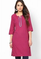 Aurelia Pink Solid Kurtis