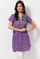 Aurelia Purple Printed Kurtis