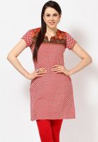 Aurelia Red Printed Kurtis