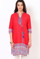 Aurelia Red Printed Kurtis