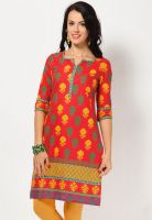 Aurelia Red Printed Kurtis