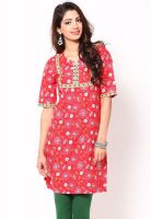 Aurelia Red Printed Kurtis