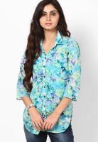 Ayaany Aqua Blue Printed Kurtis