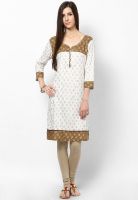 Ayaany Cream Printed Kurtis