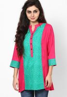 Ayaany Green Printed Kurtis