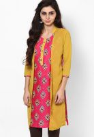 Ayaany Mustard Yellow Printed Kurtis