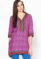 Ayaany Purple Printed Kurtis