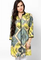 Ayaany Yellow Printed Kurta