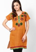 Belle Fille Yellow Embroidered Kurtis