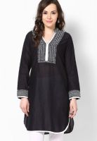 Biba Black Embroidered Kurtis