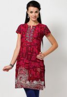 Biba Maroon Printed Kurtis