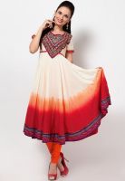 Biba Red Printed Anarkali