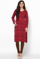 Biba Red Striped Kurtas