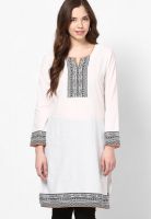 Biba White Solid Kurtis