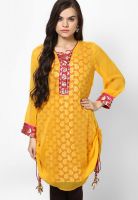 Biba Yellow Printed Kurtas