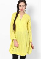 Biba Yellow Solid Kurtis