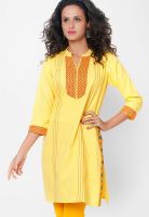 Bitterlime Yellow Solid Kurtis