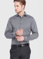 Black Coffee Grey Slim Fit Formal Shirt