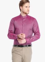 Black Coffee Purple Slim Fit Formal Shirt