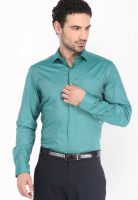 Black Coffee Solid Green Formal Shirt