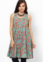 Bohemyan Blue Aqua Blue Printed Kurta