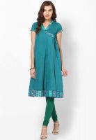 Bohemyan Blue Aqua Blue Solid Kurta