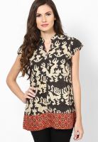 Bohemyan Blue Black Printed Kurtis