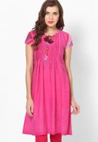 Bohemyan Blue Pink Solid Kurta