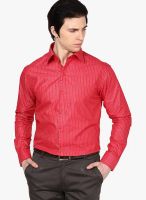 Canary London Red Striped Slim Fit Formal Shirt