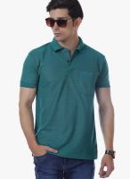 Cotton County Premium Green Solid Polo T-Shirts