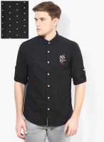 Ed Hardy Black Printed Slim Fit Casual Shirt