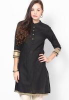 Entropy Black Solid Kurtis