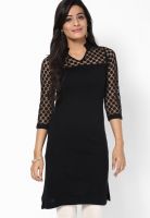 Entropy Black Solid Kurtis