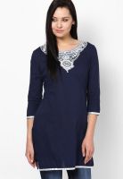 Entropy Blue Embellished Kurtis