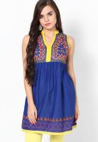 Entropy Blue Embroidered Kurtis