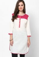 Entropy Off White Solid Kurtis