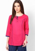 Entropy Pink Solid Kurtis