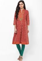 Entropy Red Printed Kurtis