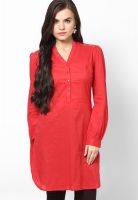 Entropy Red Solid Kurtas