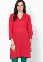 Entropy Red Solid Kurtis