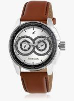 Fastrack NE3089SL07 Brown/Silver Analog Watch