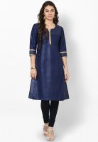 G Blue Embroidered Kurta