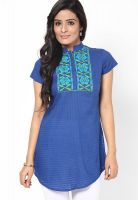 G Blue Embroidered Kurtis