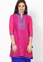 G Fuchsia Embroidered Kurta