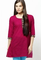 G Fuchsia Solid Kurtis