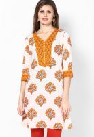 G Off White Printed Kurtis